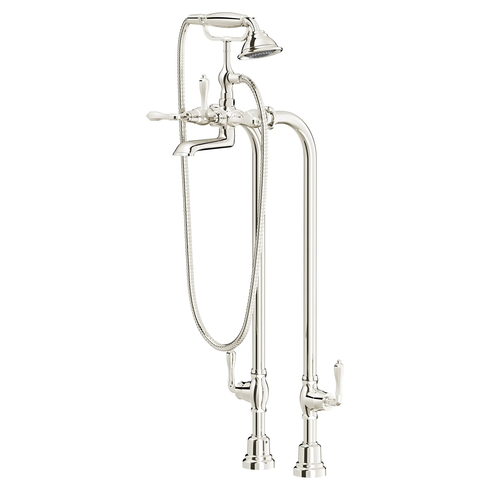 Traditional Floor Mount Bathtub Filler with Hand Shower and Lever Handles // PLATINUM NICKEL // 151760_D3510195C.150_1_0_CDNwebp.webp