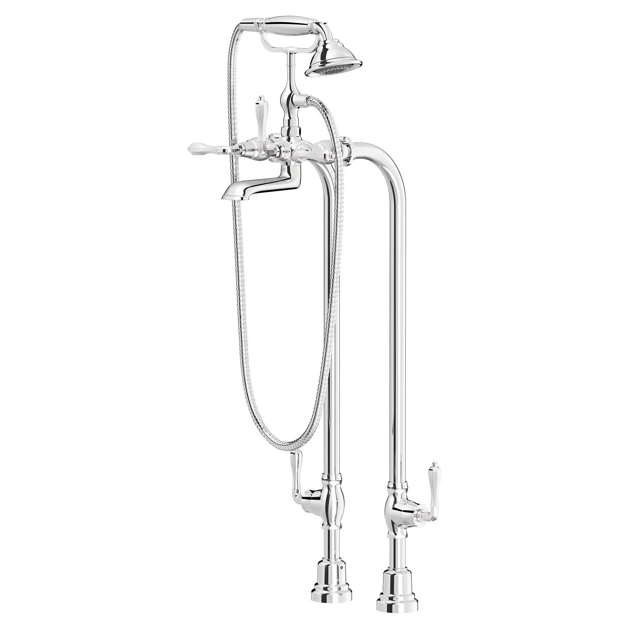 Traditional Floor Mount Bathtub Filler with Hand Shower and Lever Handles // POLISHED CHROME // 151774_D3510195C.100_1_0_CDNwebp.webp