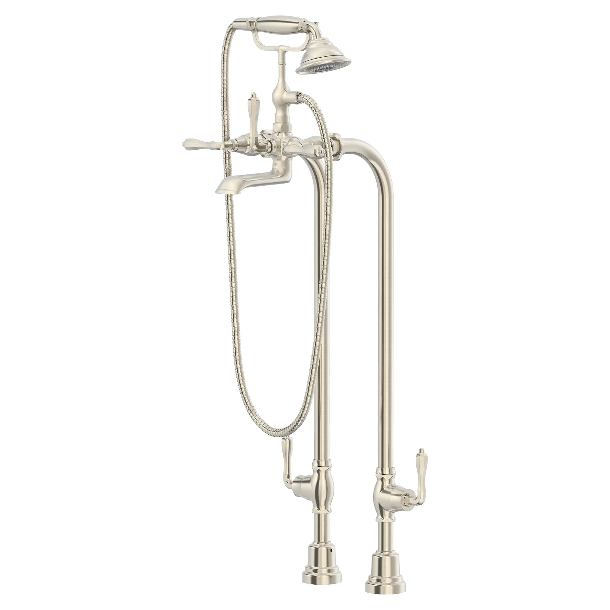 Traditional Floor Mount Bathtub Filler with Hand Shower and Lever Handles // BRUSHED NICKEL // 151778_D3510195C.144_1_0_CDNwebp.webp