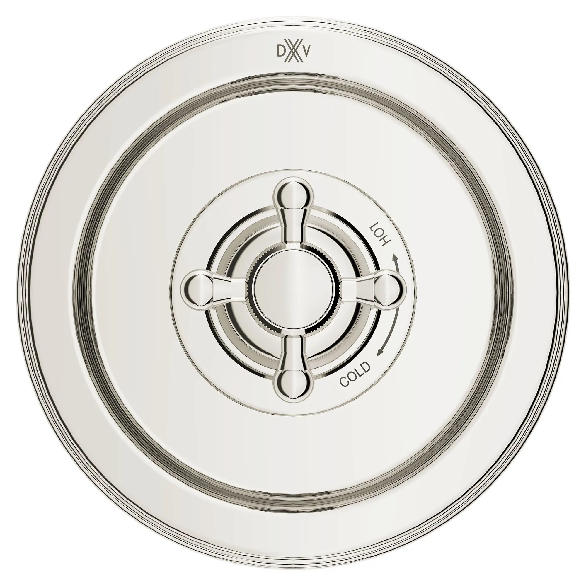 Ashbee Single Handle Pressure Balance Valve Trim Only with Cross Handle // PLATINUM NICKEL // 159613_Ashbee_SiloFront_D35101F40.150_0001_Feb2023_CDNwebp.webp