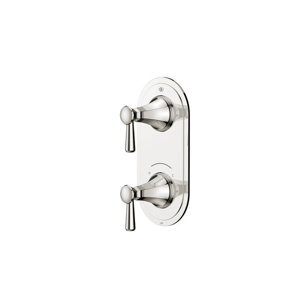 [D35160527.150] Fitzgerald 2-Handle Thermostatic Valve Trim Only with Lever Handles - Polished Chrome