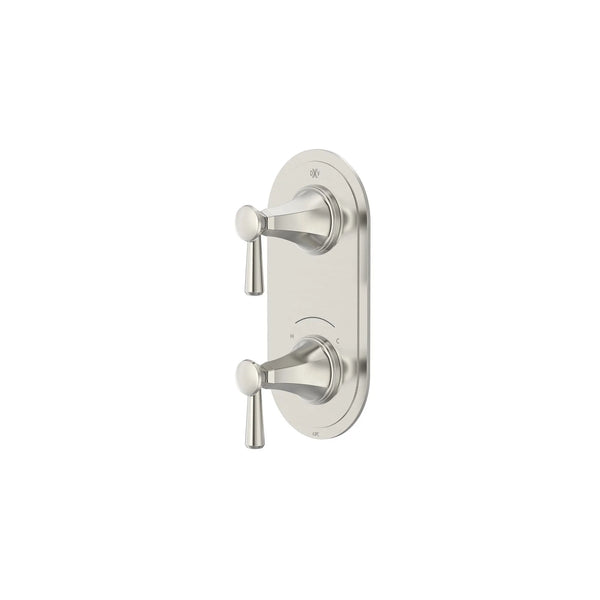 [D35160527.144] Fitzgerald 2-Handle Thermostatic Valve Trim Only with Lever Handles - Brushed Nickel