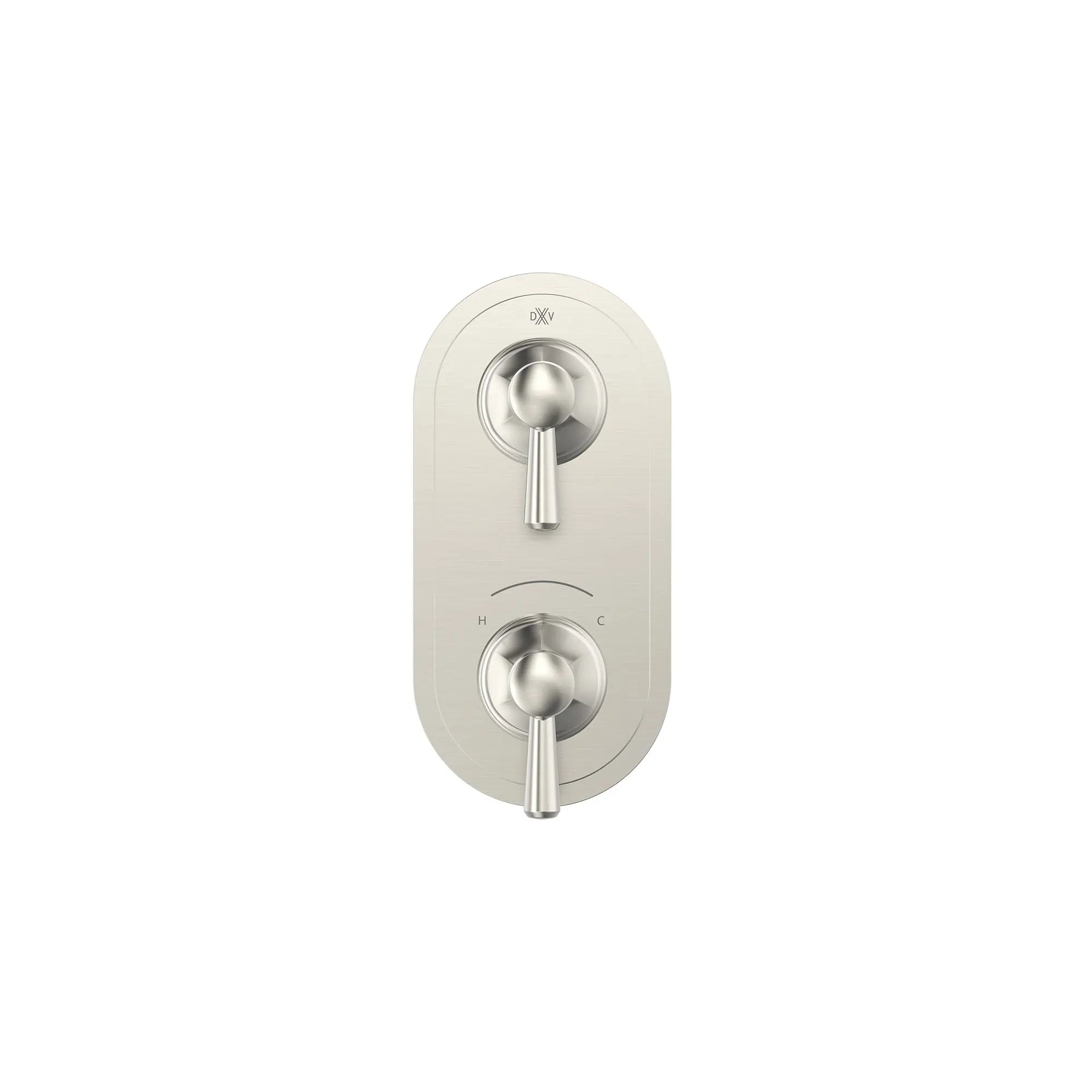Fitzgerald 2-Handle Thermostatic Valve Trim Only with Lever Handles // BRUSHED NICKEL // 159669_Fitzgerald_SiloFront_D35160527.144_0001_Apr2023_0_CDNwebp.webp