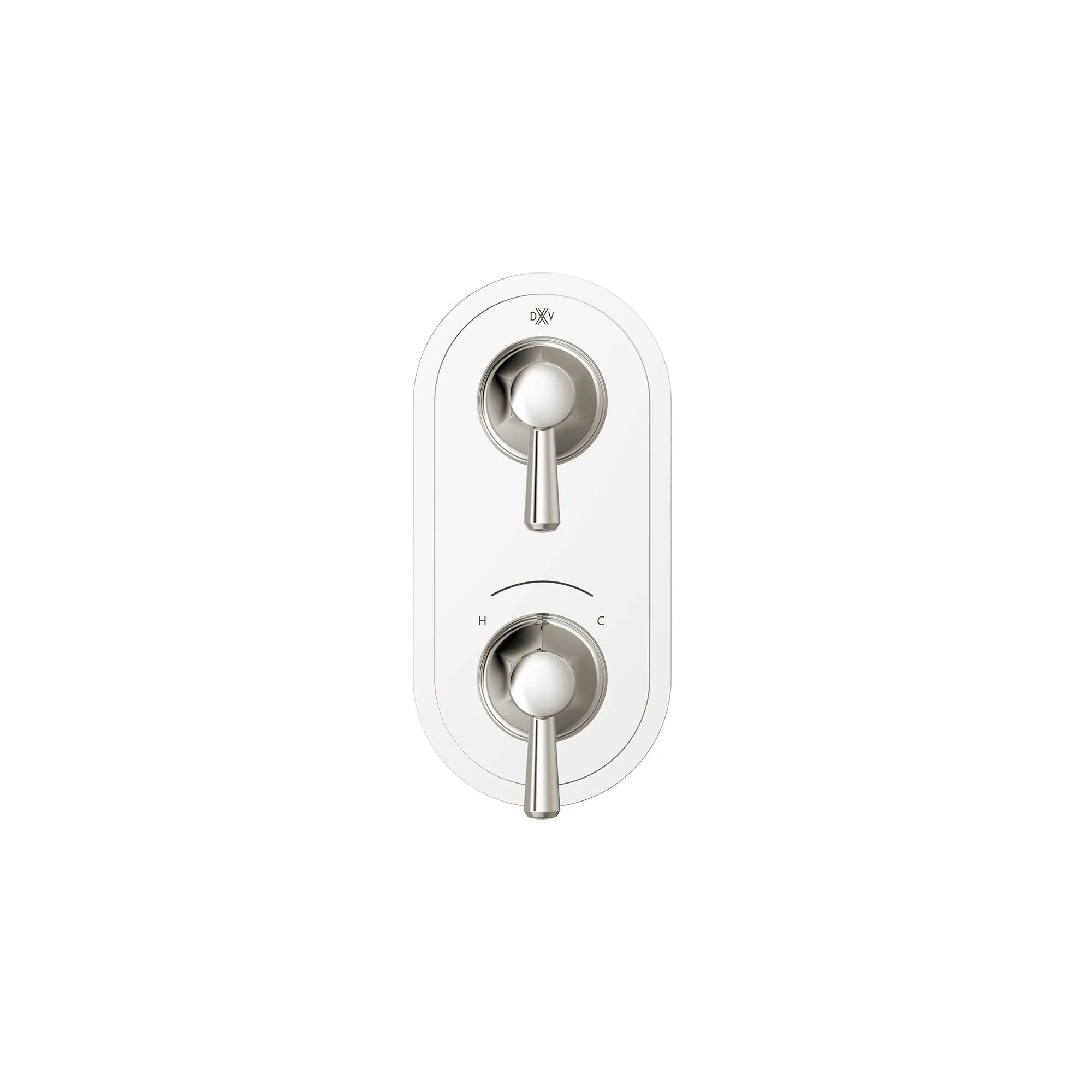 Fitzgerald 2-Handle Thermostatic Valve Trim Only with Lever Handles // PLATINUM NICKEL // 159671_Fitzgerald_SiloFront_D35160527.150_0001_Apr2023_CDNwebp.webp