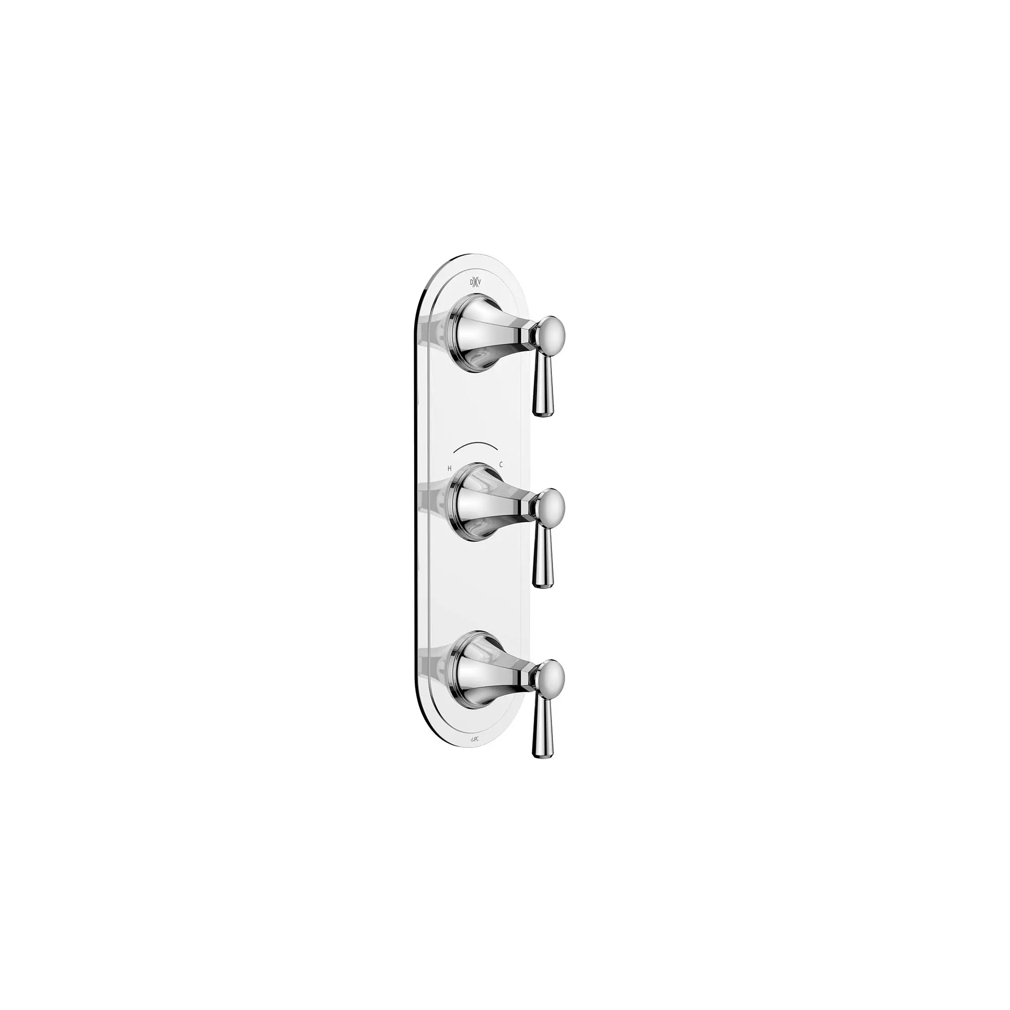 Fitzgerald 3-Handle Thermostatic Valve Trim Only with Lever Handles // POLISHED CHROME // 159677_Fitzgerald_SiloRight_D35160537.100_0001_Apr2023_0_CDNwebp.webp