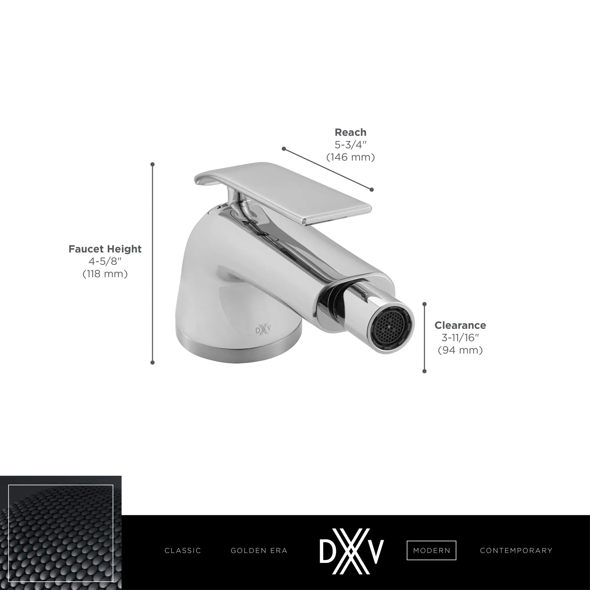 DXV® Modulus Single Hole Bidet Faucet with Lever Handle // MATTE BLACK // 159680_DXV_Modulus_Bidet_Faucet_D35120012_2_0_CDNwebp.webp