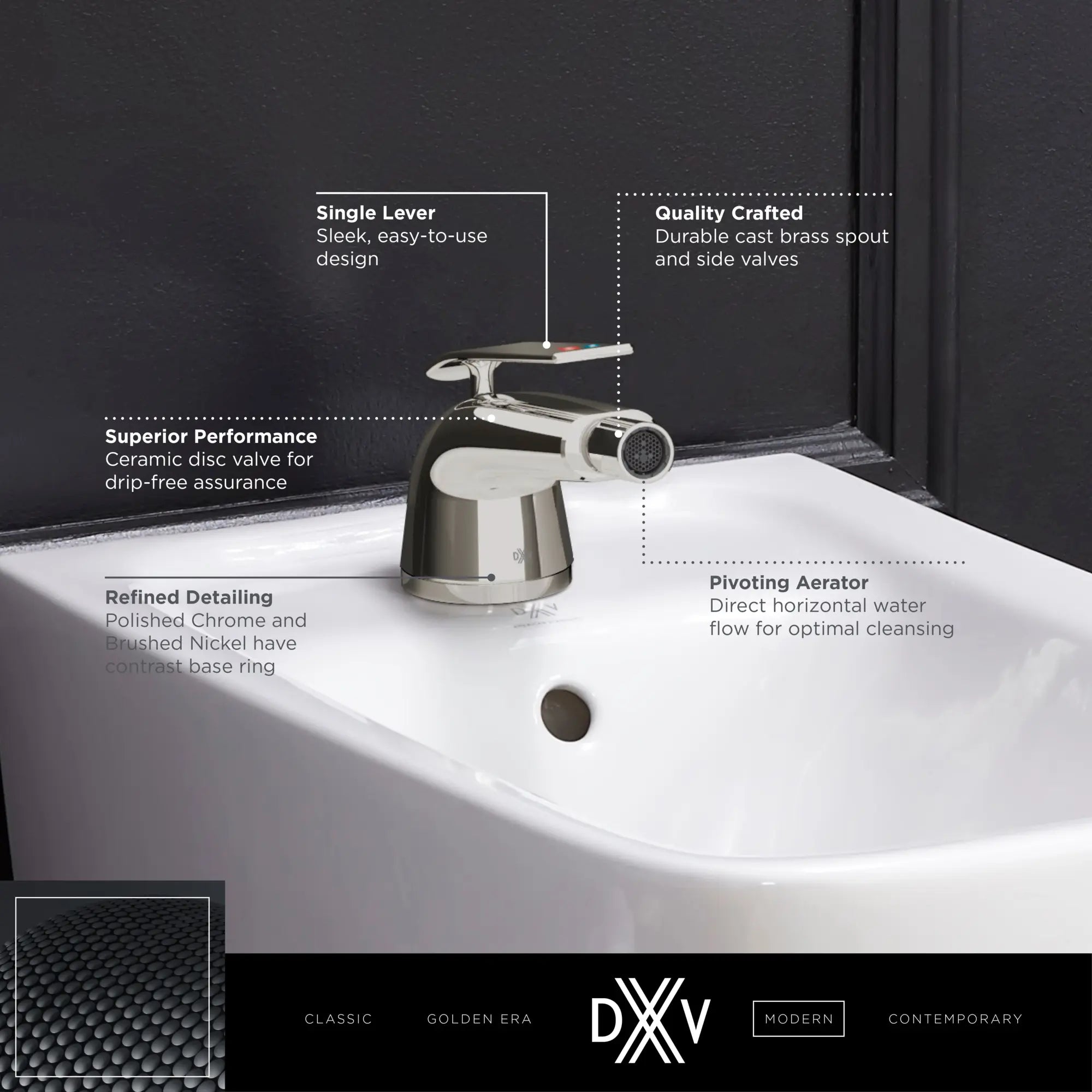 DXV® Modulus Single Hole Bidet Faucet with Lever Handle // MATTE BLACK // 159693_DXV_Modulus_Bidet_Faucet_D35120012_1_0_CDNwebp.webp