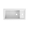 [D20126100.415] Cossu® 20 in. Sink, 1-Hole with Right-Hand Drain - Canvas White