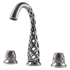 [D31201801.435] Vibrato 2- Handle Widespread 3D Printed Bathroom Faucet with Knob Handles - Butler Finish