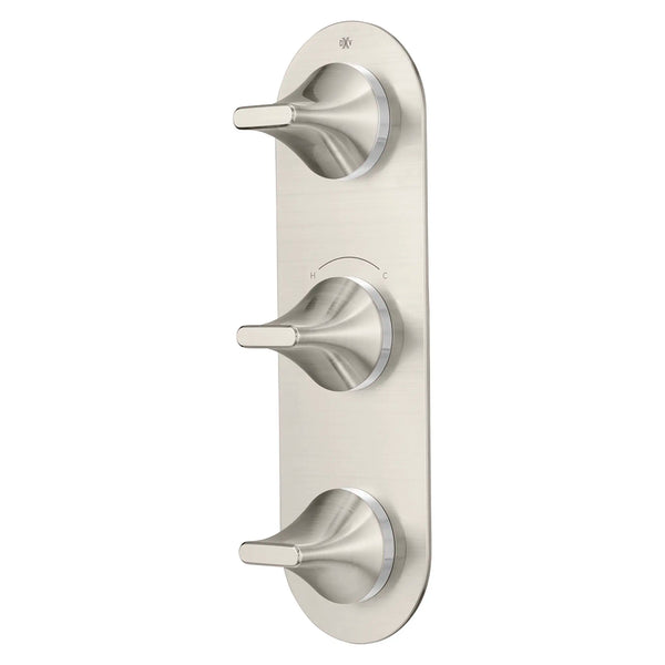 [D35120537.144] DXV® Modulus 3-Handle Thermostatic Valve Trim Only - Matte Black