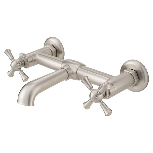 [D35155470.144] Oak Hill® 2-Handle Wall Mount Bathroom Faucet with Cross Handles - Polished Chrome