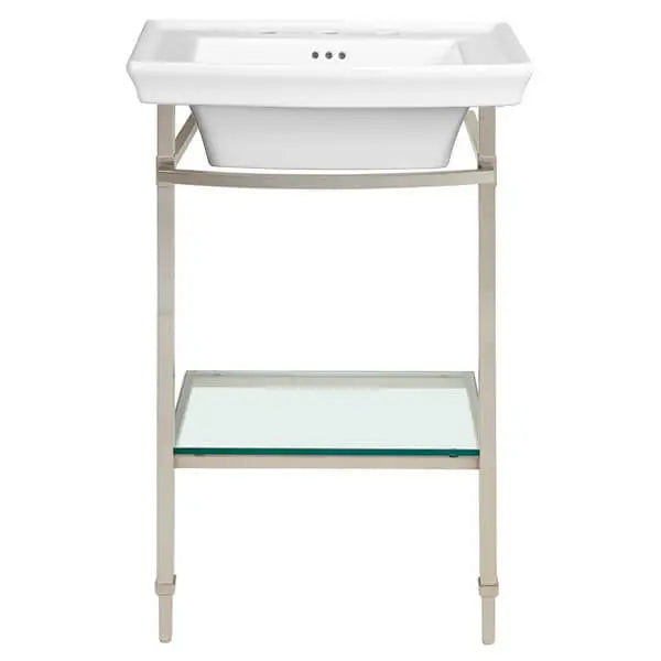 Wyatt® 21 in. Console Legs with Glass Shelf // BRUSHED NICKEL // 160280_D21460024.295_0_CDNwebp.webp