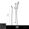 [D3570043C.243] Square Personal Hand Shower Set with Adjustable 24 in. Slide Bar - Matte Black