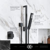 [D3570043C.243] Square Personal Hand Shower Set with Adjustable 24 in. Slide Bar - Matte Black