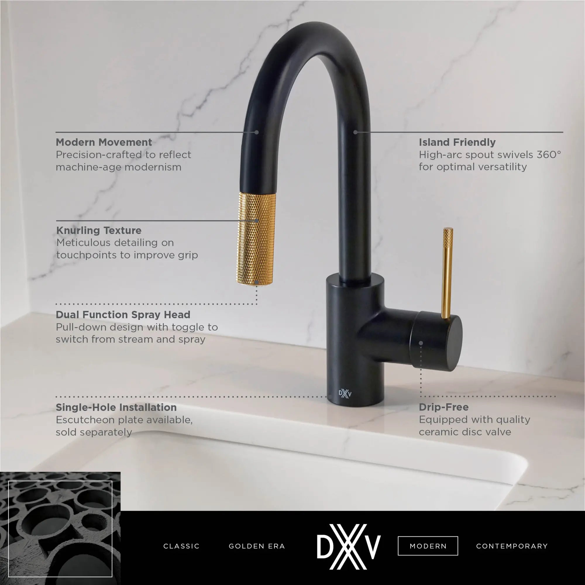 Etre® Single Handle Bar Faucet with Lever Handle // POLISHED CHROME // 2460_DXV_Etre_Pull-Down_Bar_Faucet_D35404410_Info_1_0_CDNwebp.webp