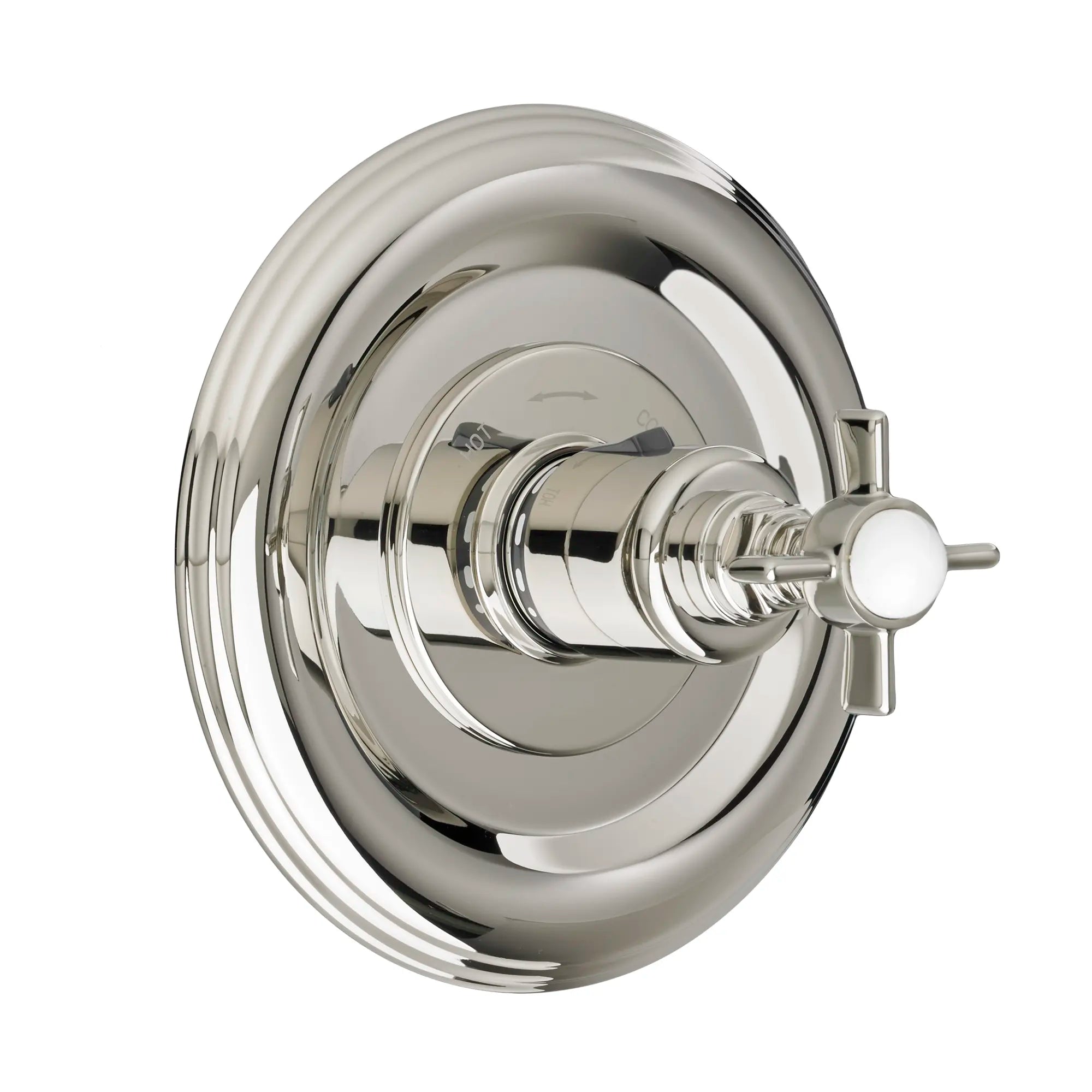 Landfair 1/2 Inch Or 3/4 Inch Thermostatic Valve Trim With Cross Handles // PLATINUM NICKEL // 38221_P_D35107514150_PorcLogo_0_CDNwebp.webp