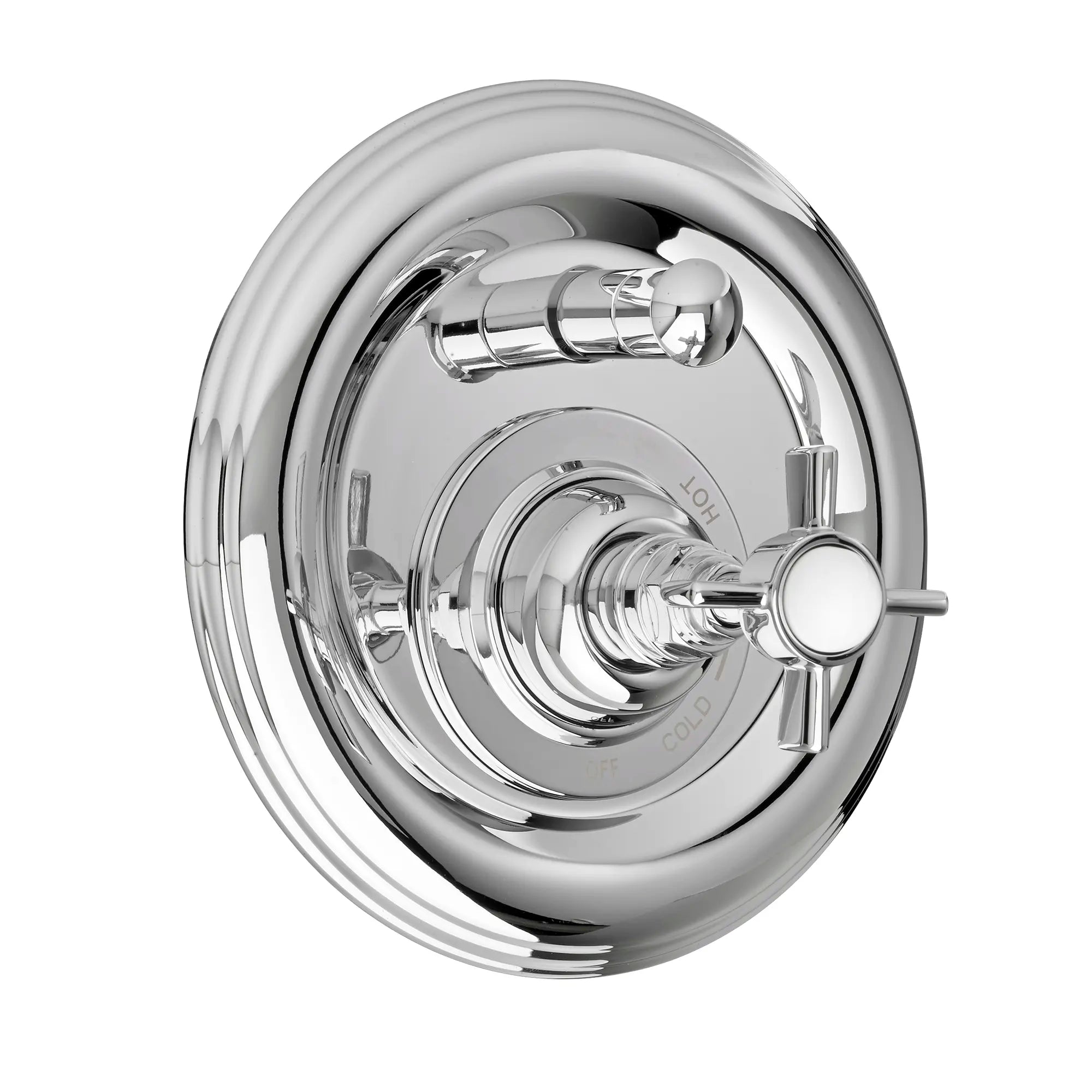 Landfair Pressure Balanced Tub/Shower Trim With Cross Handle // POLISHED CHROME // 38229_P_D35107640100_PorcLogo_0_CDNwebp.webp