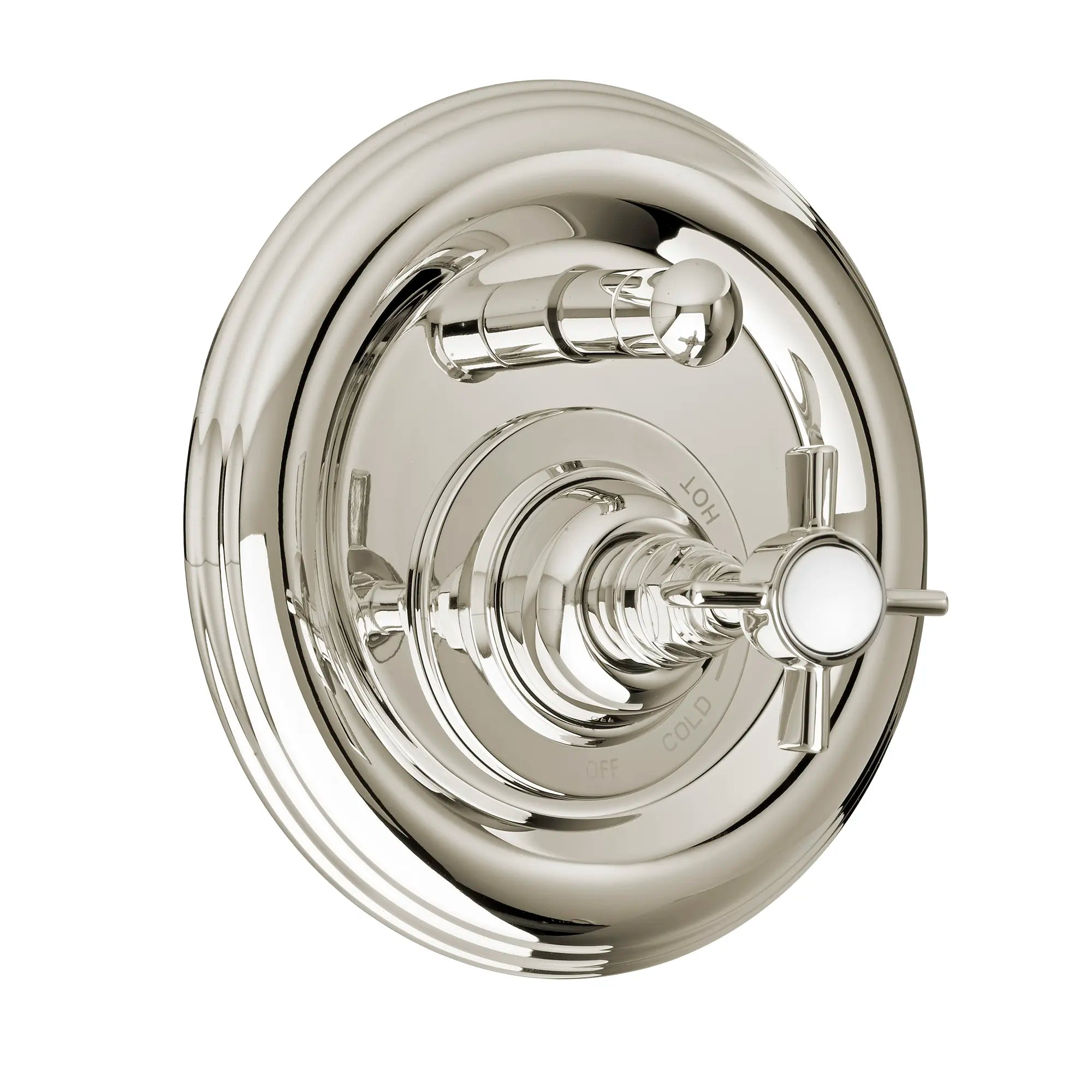 Landfair Pressure Balanced Tub/Shower Trim With Cross Handle // PLATINUM NICKEL // 38233_P_D35107640150_PorcLogo_0_CDNwebp.webp