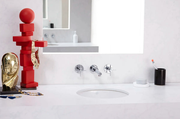 [D3510546C.100] Percy® 2-Handle Wall Mounted Bathroom Faucet with Cross Handles - Polished Chrome