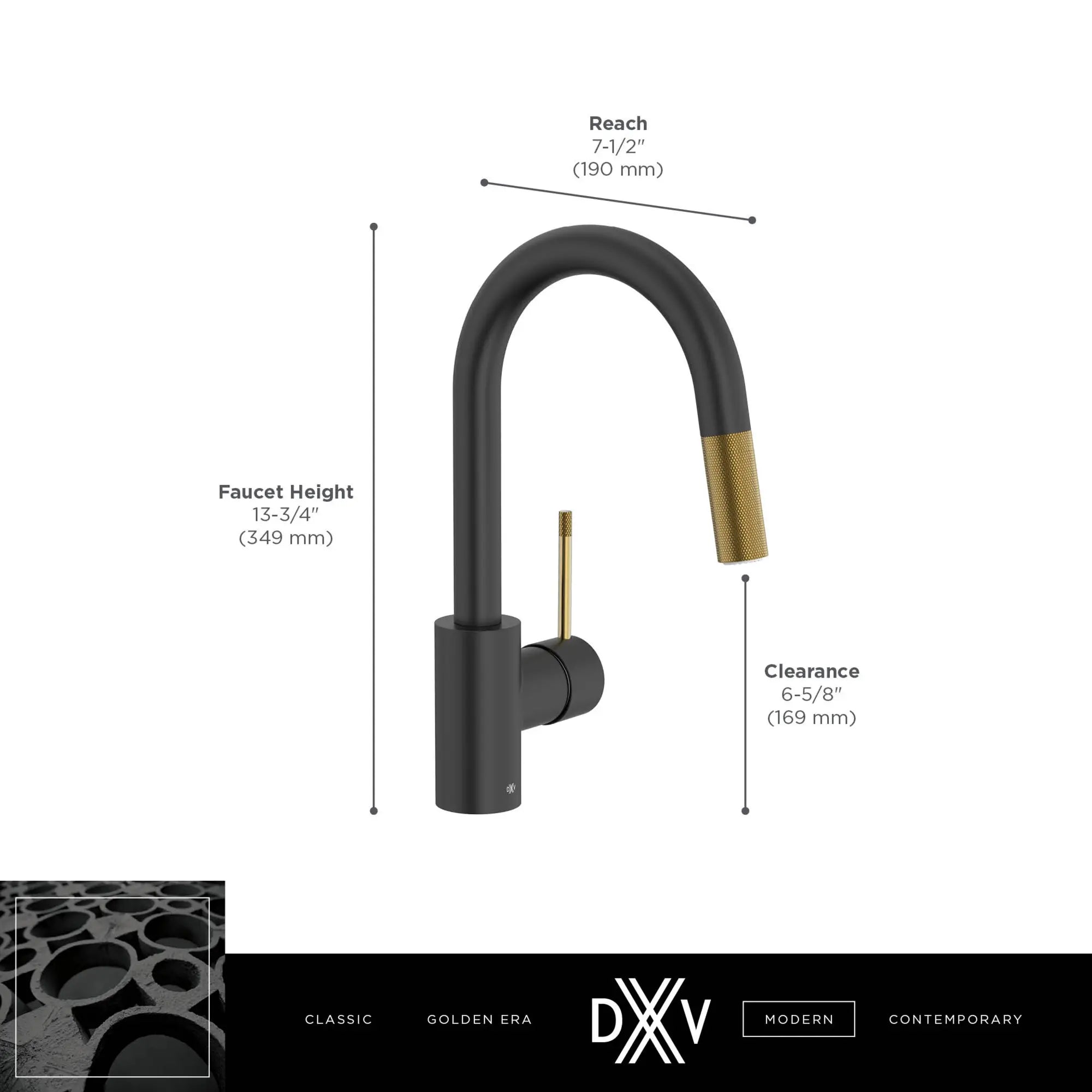 Etre® Single Handle Bar Faucet with Lever Handle // POLISHED CHROME // 402_DXV_Etre_Pull-Down_Bar_Faucet_D35404410_Info_2_0_CDNwebp.webp