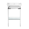 [D21460024.002] Wyatt® 21 in. Console Legs with Glass Shelf - Polished Chrome