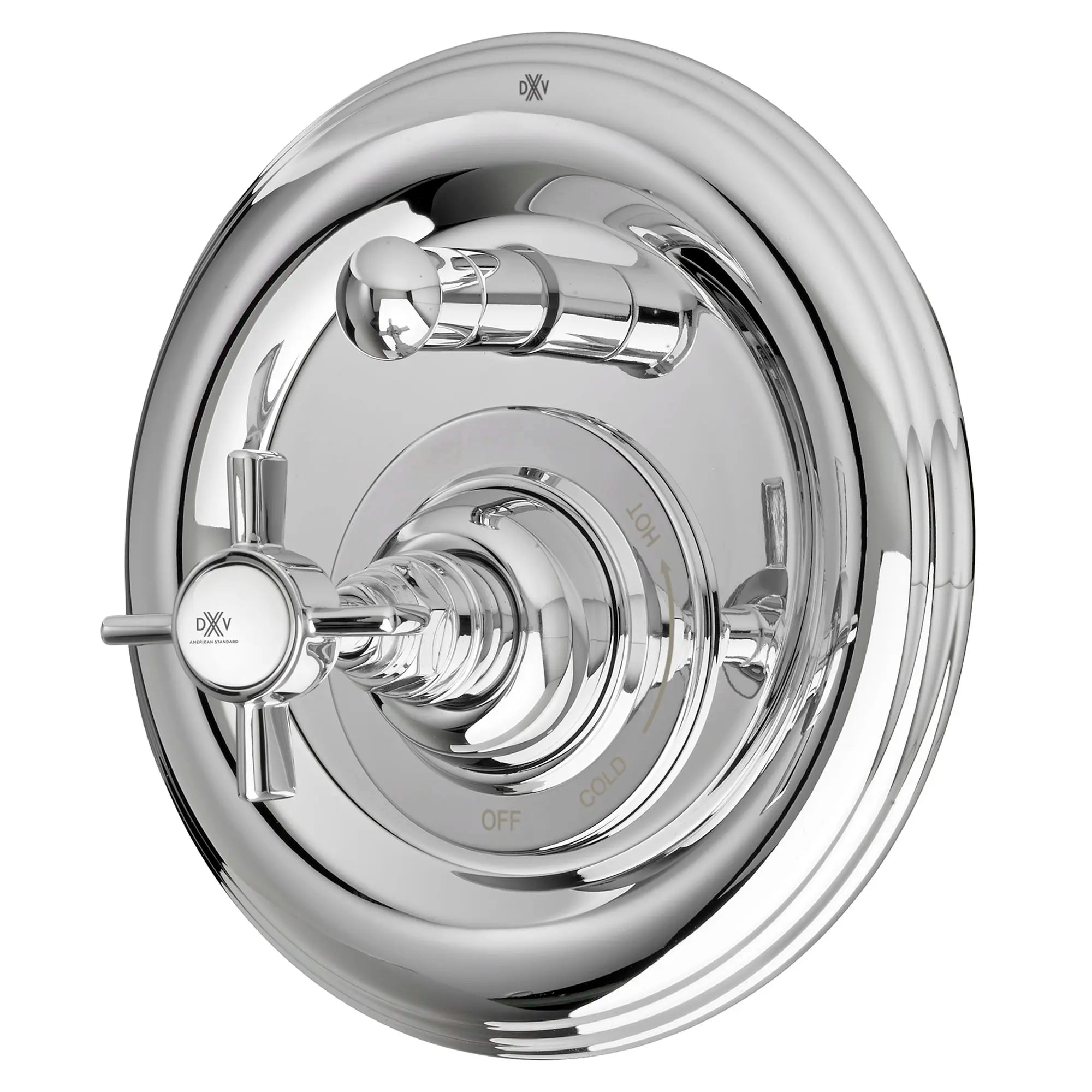 Landfair Pressure Balanced Tub/Shower Trim With Cross Handle // POLISHED CHROME // 42298_P_D35107640100_PorcLogo_1_0_CDNwebp.webp