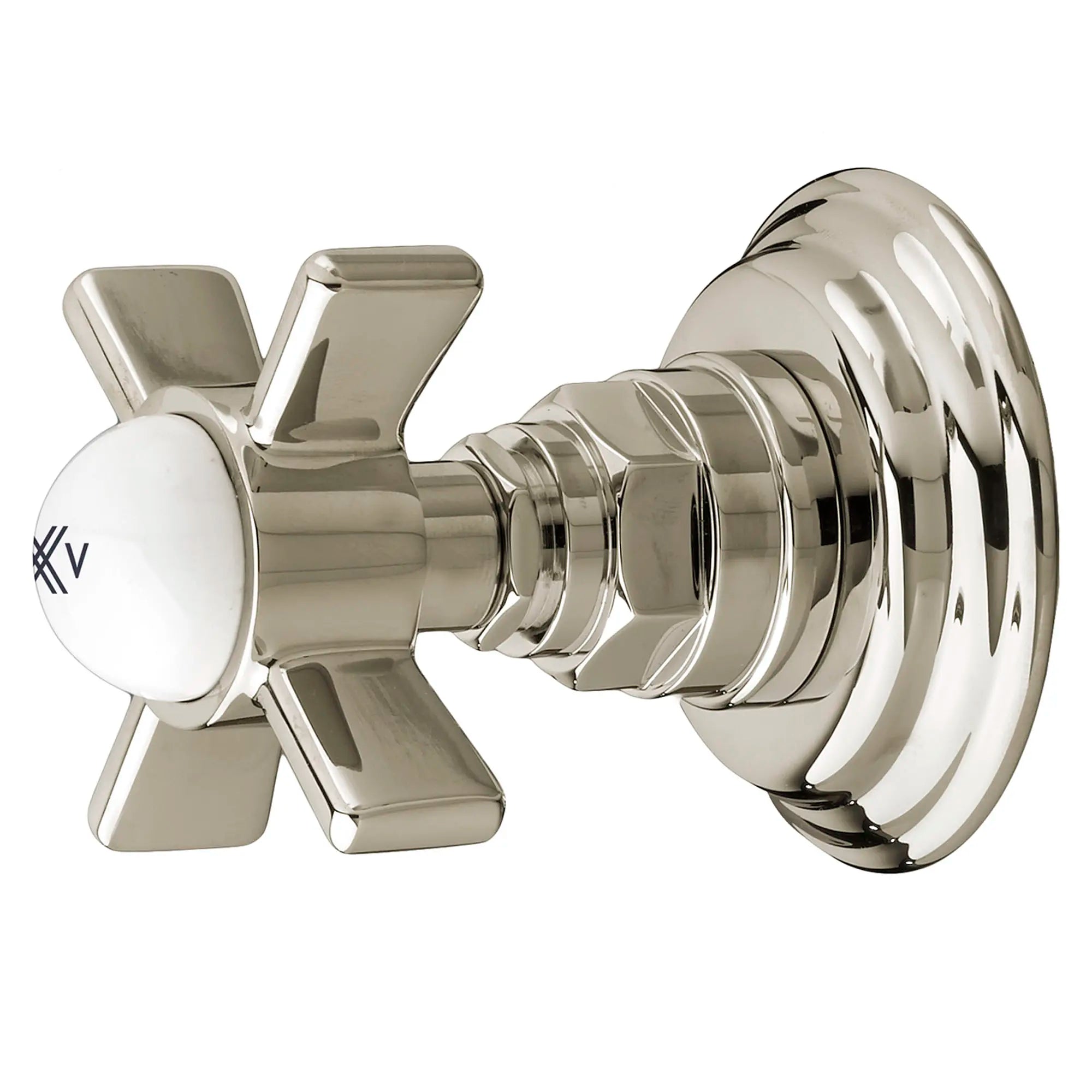 Landfair 1/2 Inch Or 3/4 Inch Wall Valve Trim With Cross Handles // PLATINUM NICKEL // 42307_P_D35107740150_PorcLogo_1_0_CDNwebp.webp