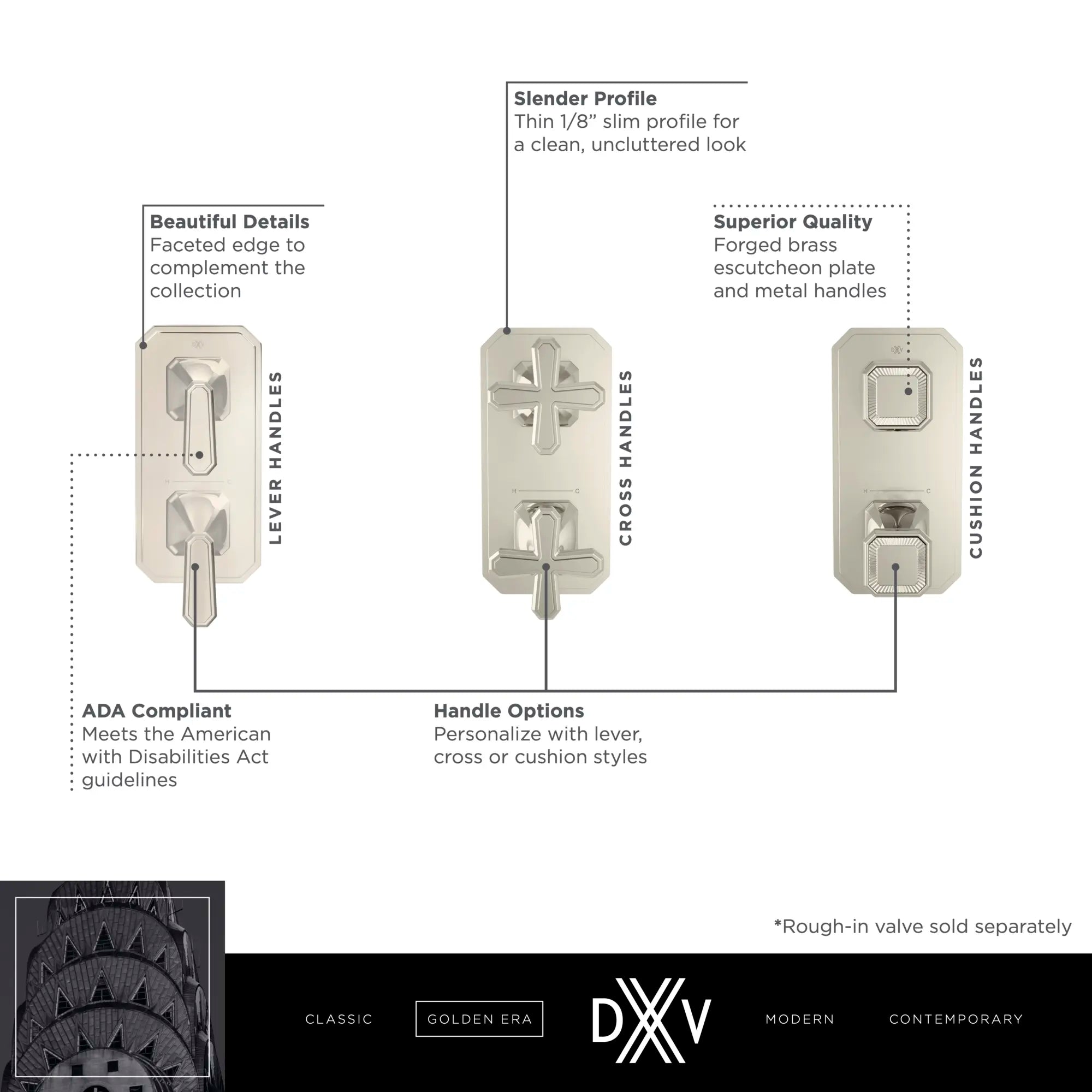 Belshire® 2-Handle Thermostatic Valve Trim Only with Cushion Handles // POLISHED CHROME // 68275_2020_DXV_2_Handle_Thermo_Slim_Valve_D35170527_D35170528_D35170529_1_0_CDNwebp.webp
