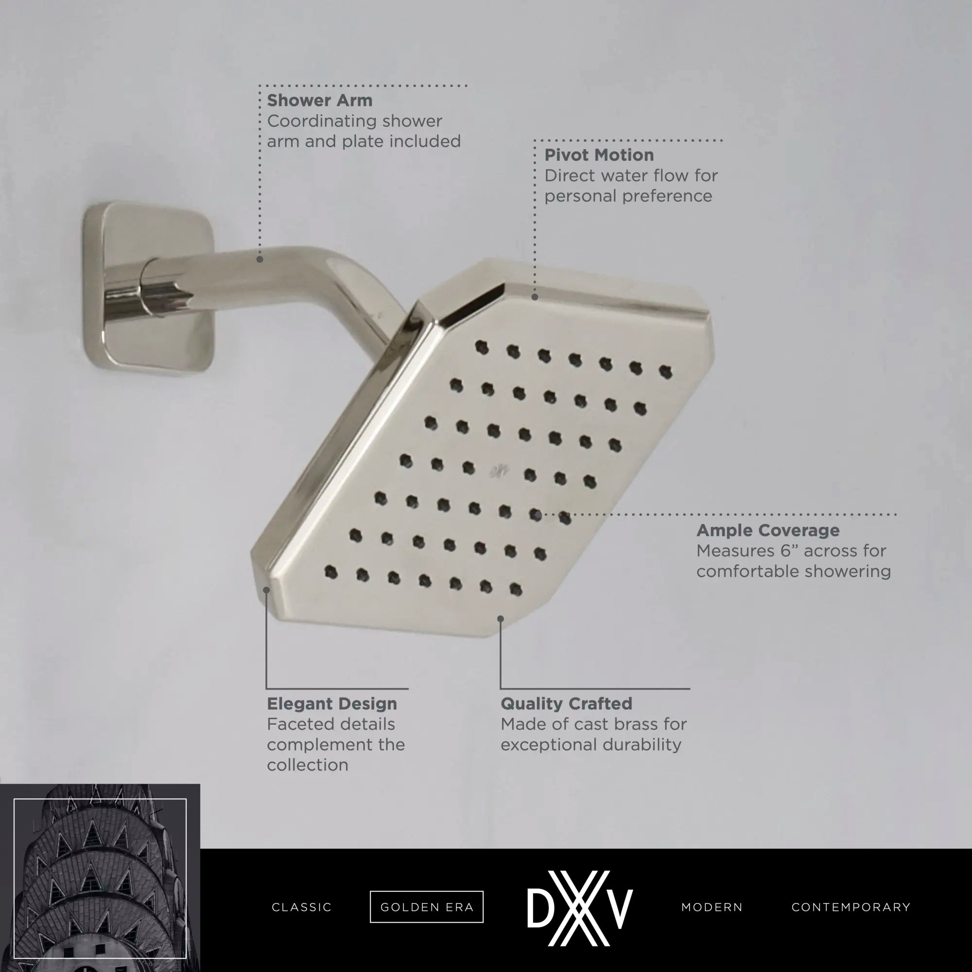 Belshire® Single Function 6 in. Square Showerhead // POLISHED CHROME // 68287_2020_DXV_Showerhead_D35170106_1_0_CDNwebp.webp