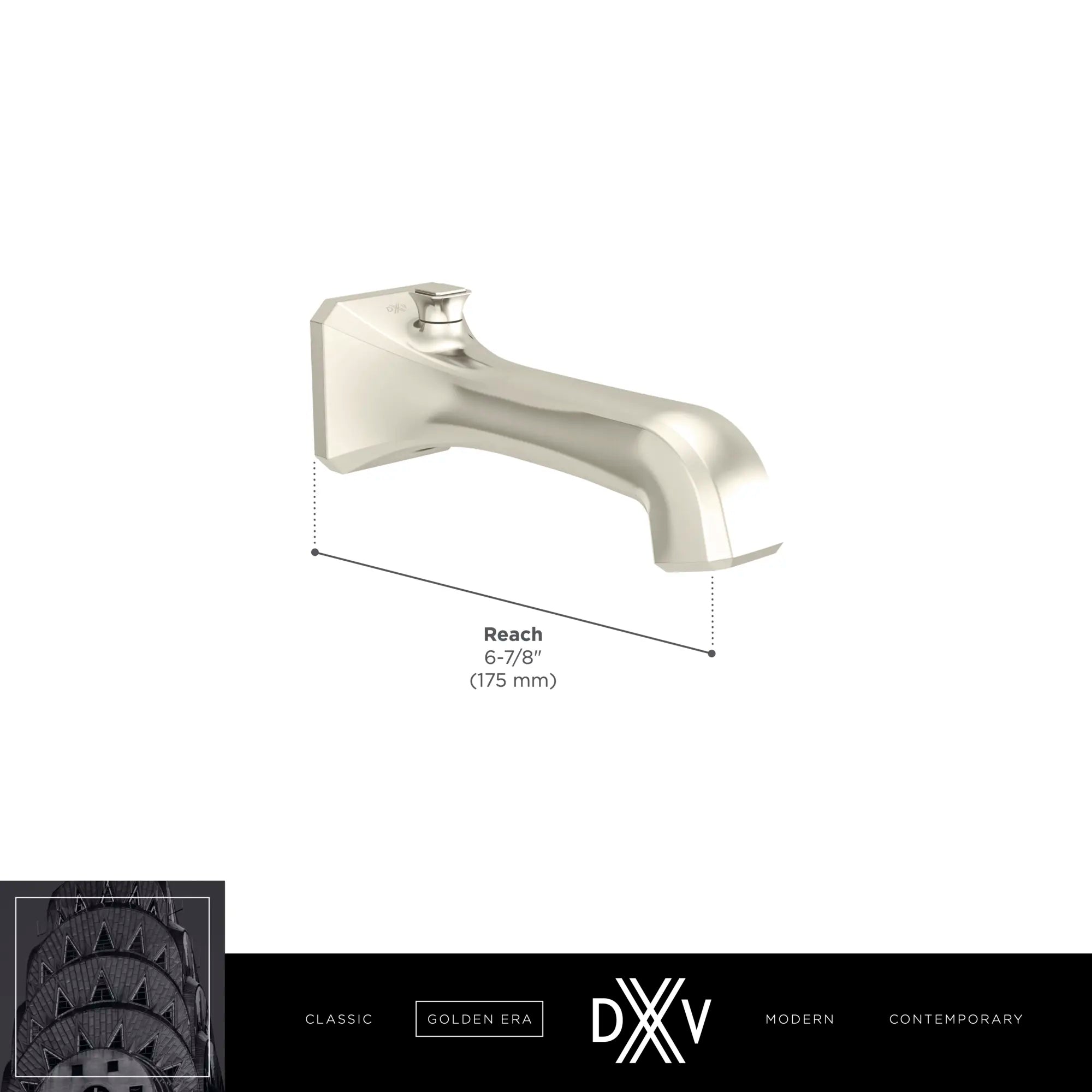 Belshire® Wall Mount Bathtub Spout with Diverter // POLISHED CHROME // 68300_2020_DXV_Tub_Spouts_D35170761_1_CDNwebp.webp