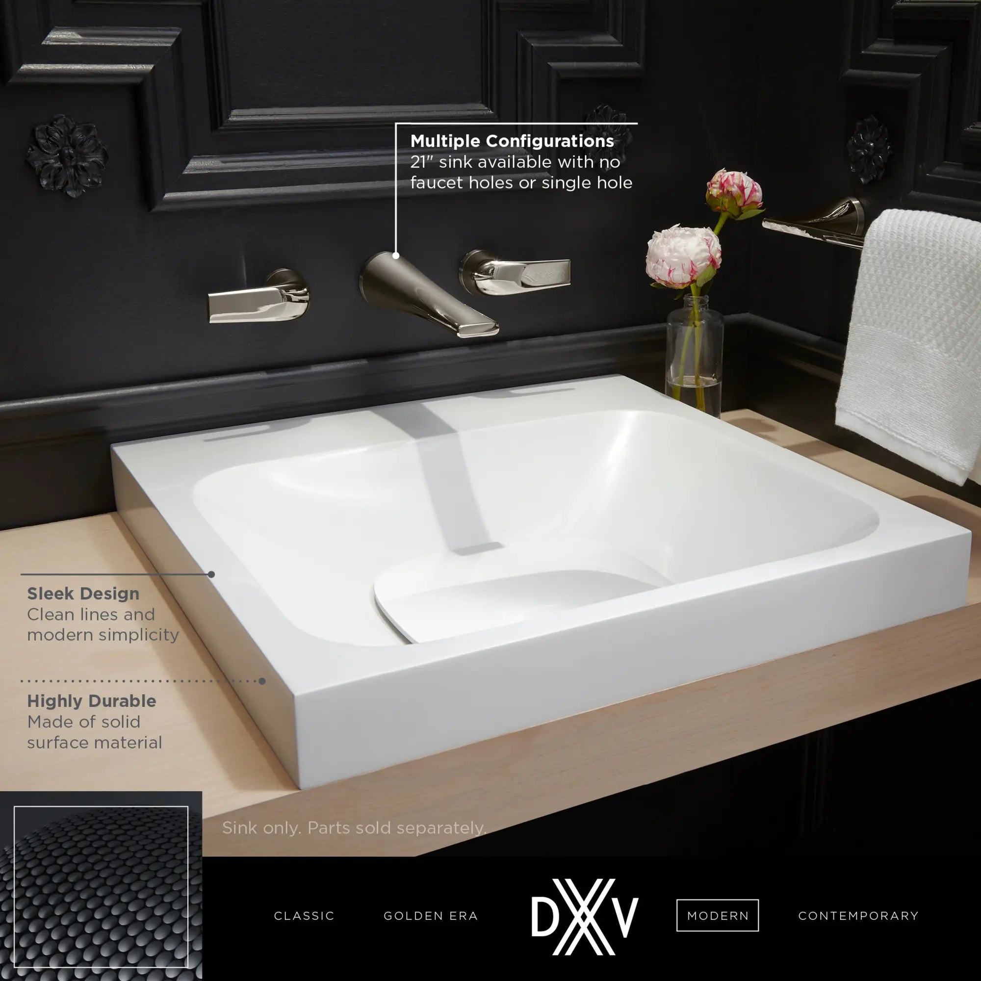 DXV® Modulus 21 in. Sink, No Hole // CANVAS WHITE // 68337_DXV_Modulus_No_Hole_21_Lav_Sink_D21040021_Info_1_0_CDNwebp.webp