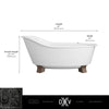 Oak Hill® 66 in. x 36 in. Freestanding Bathtub with Feet // WEATHERED OAK // 68387_DXV_Oak_Hill_FST_D12025014_Infographic_2_CDNwebp.webp