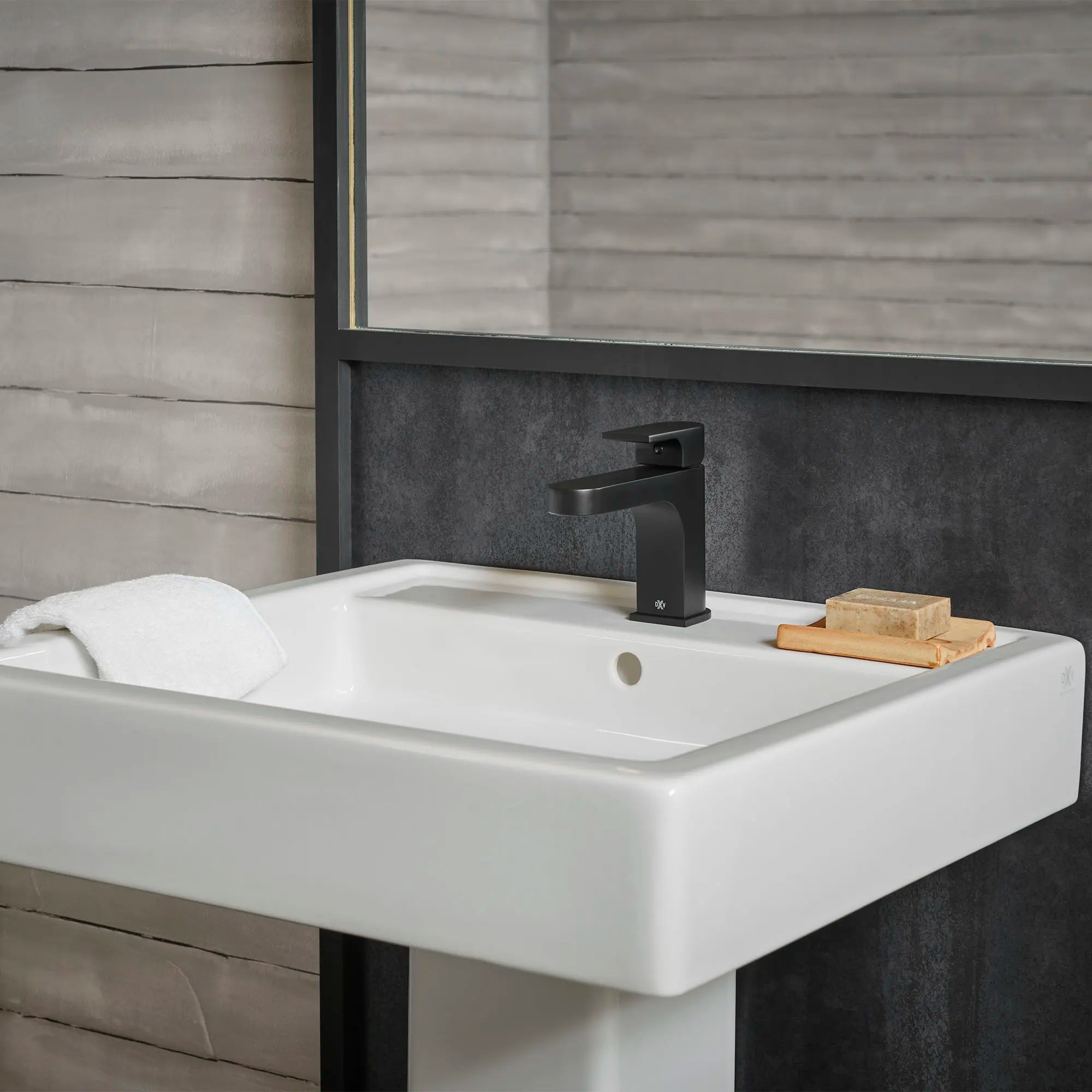 Equility® Single Handle Bathroom Faucet with Lever Handle and Grid Drain // MATTE BLACK // 83836_B-D21025000.415_D3510910C.243_CDNwebp.webp