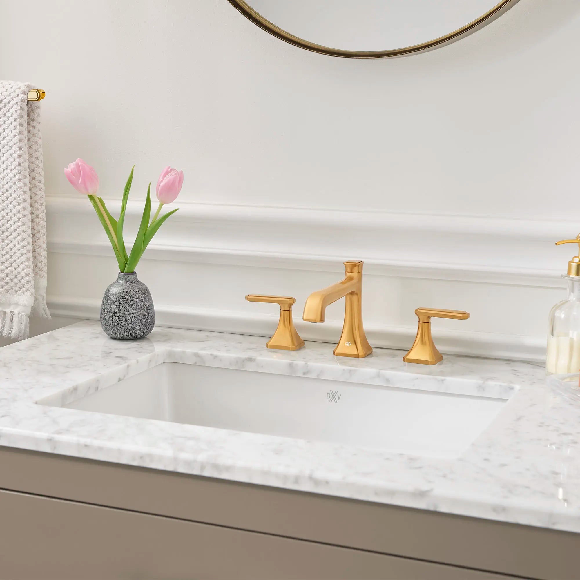 Belshire® Lever Handles Only for Widespread Bathroom Faucet // SATIN BRASS // 85603_B-D35170801427_D35170190427_1_CDNwebp.webp