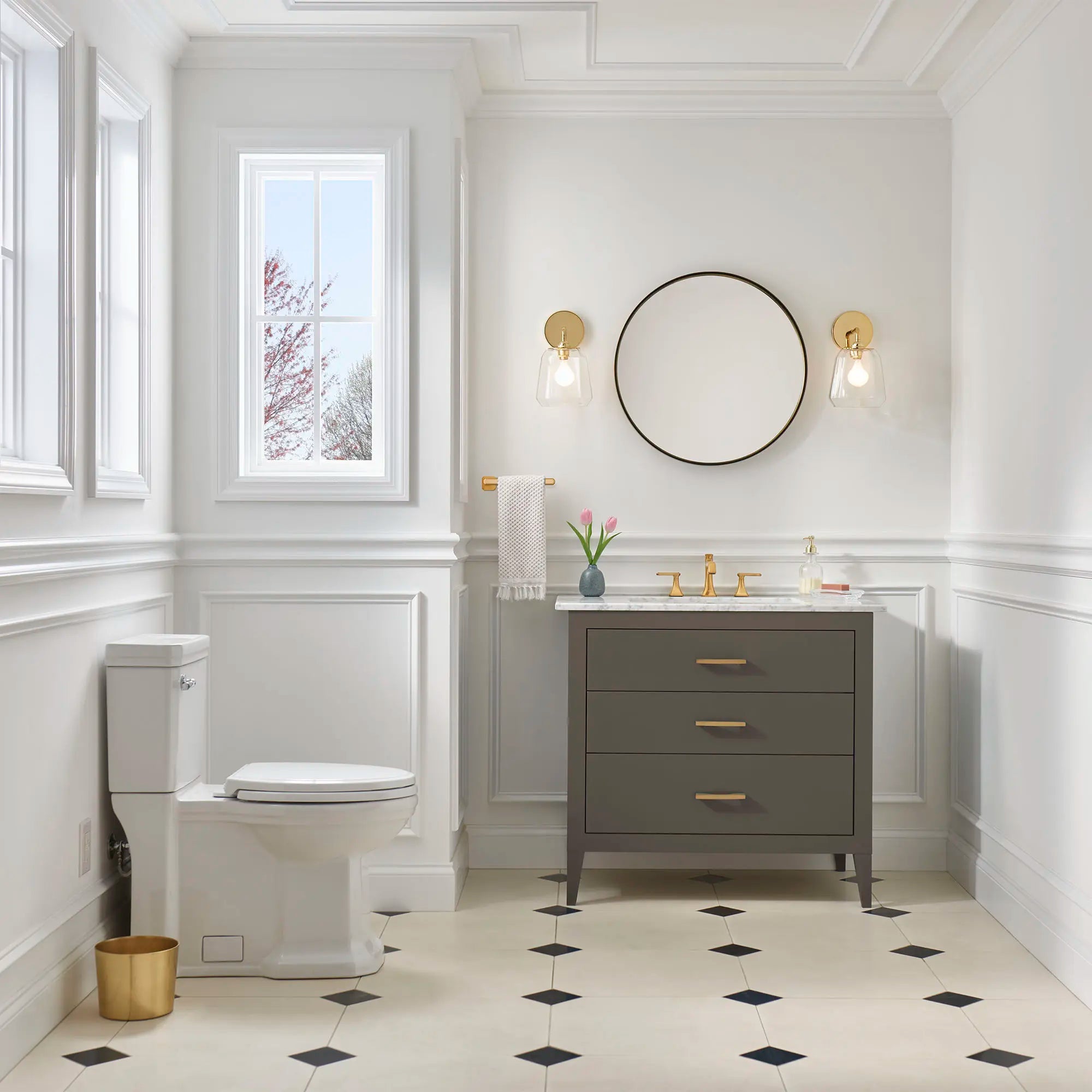 Belshire® Lever Handles Only for Widespread Bathroom Faucet // SATIN BRASS // 85709_B-D35170810.427_D35170801.427_D22025A101.415_CDNwebp.webp