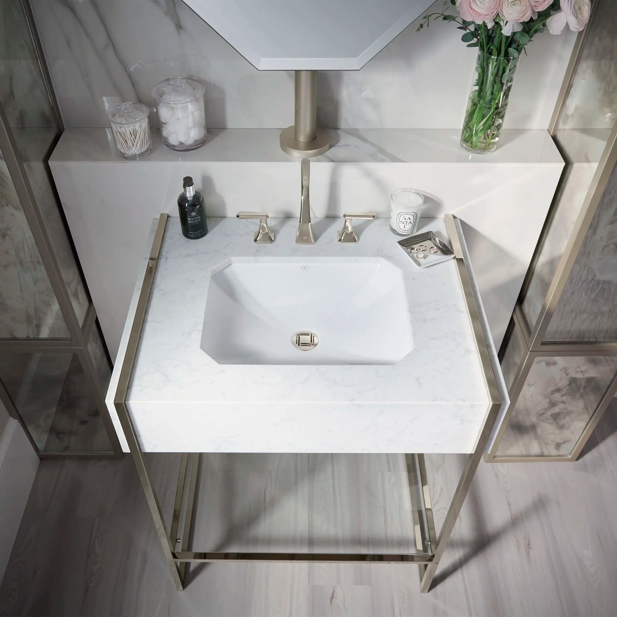 Belshire® Lever Handles Only for Widespread Bathroom Faucet // PLATINUM NICKEL // 85729_B-D35170820150_CDNwebp.webp