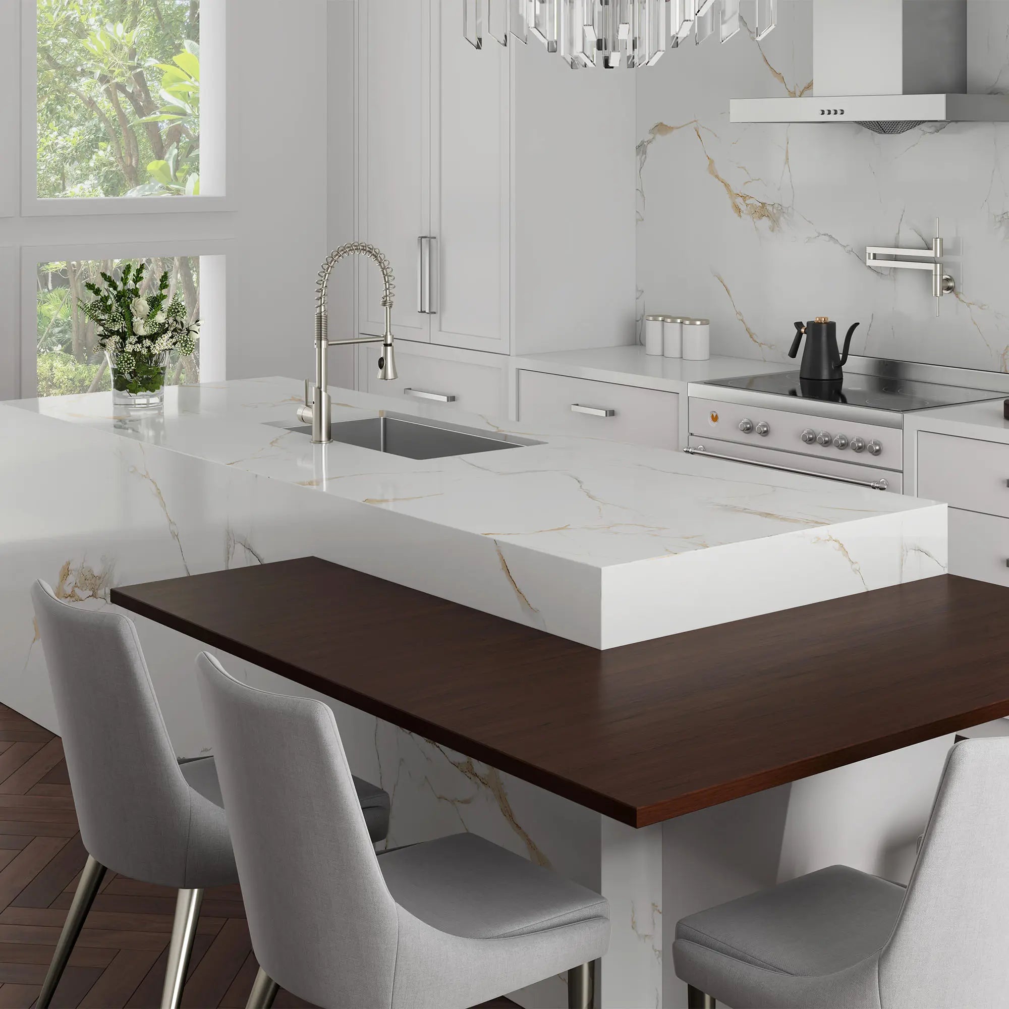 Fresno® Single Handle Culinary Kitchen Faucet with Lever Handle // ULTRA STEEL // 85874_B-D35403350.355_D35401900.355_CDNwebp.webp