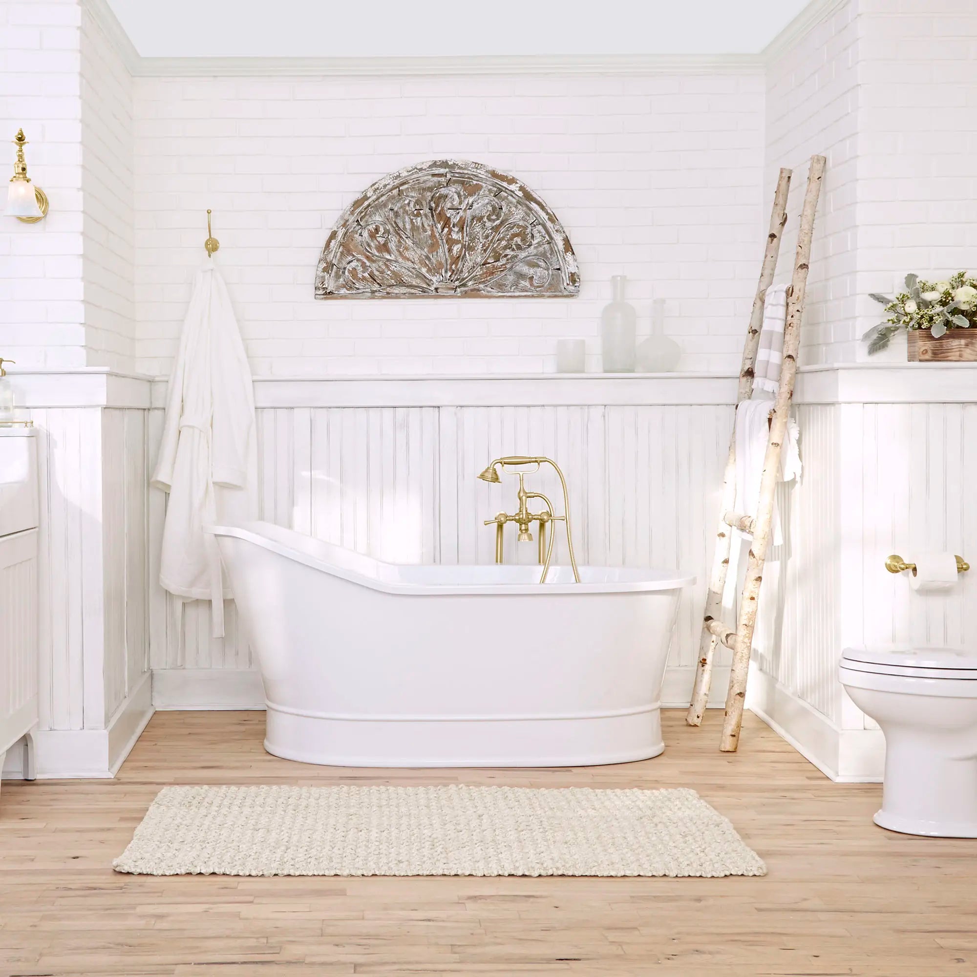 Transitional Floor Mount Bathtub Filler with Hand Shower and Lever Handles // SATIN BRASS // 89945_C-D35102950427_CDNwebp.webp