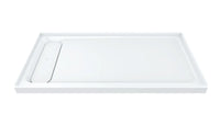 DXV® Modulus 60” X 32” SOLID SURFACE SHOWER BASE – LEFT DRAIN // MERINO WHITE // 90569_D16032STL417_CDNwebp.webp
