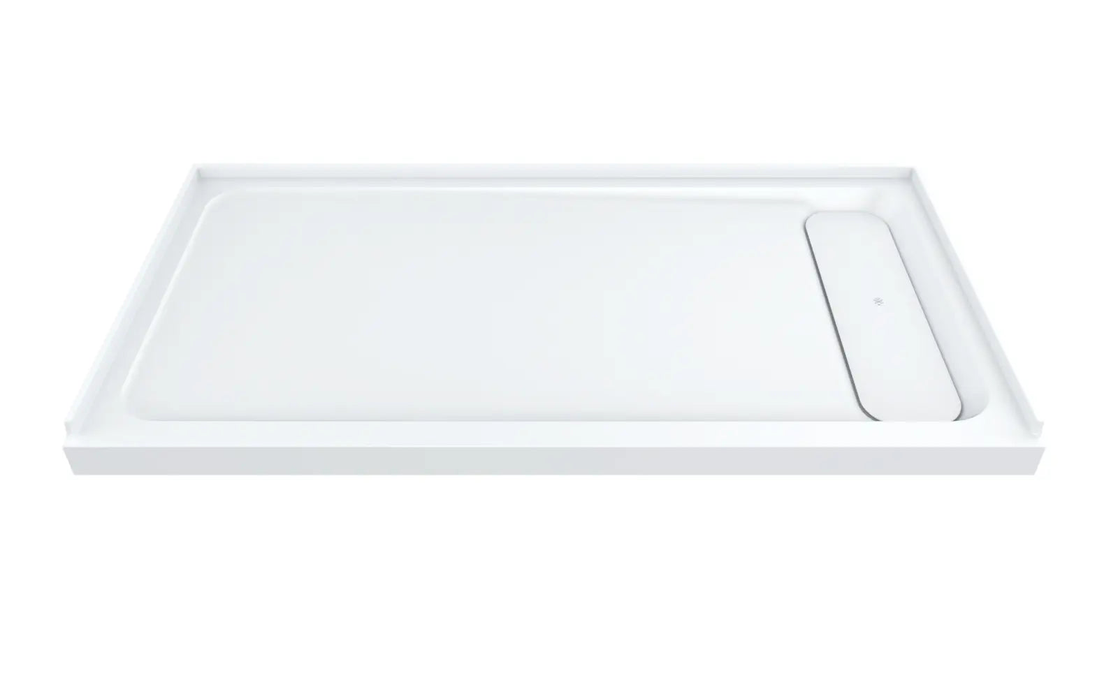 DXV® Modulus 60” X 32” SOLID SURFACE SHOWER BASE – RIGHT DRAIN // MERINO WHITE // 90581_D16032STR.417_CDNwebp.webp
