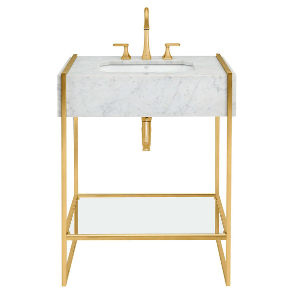 Belshire® 30 in. Console Legs with Glass Shelf // SATIN BRASS // 91500_D20205000427_D19080003550_D21065000427_D35170820427_D35170801427_CDNwebp.webp