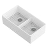[D21180DB3620.415] Etre® 36 in. Double Apron Kitchen Sink - Canvas White