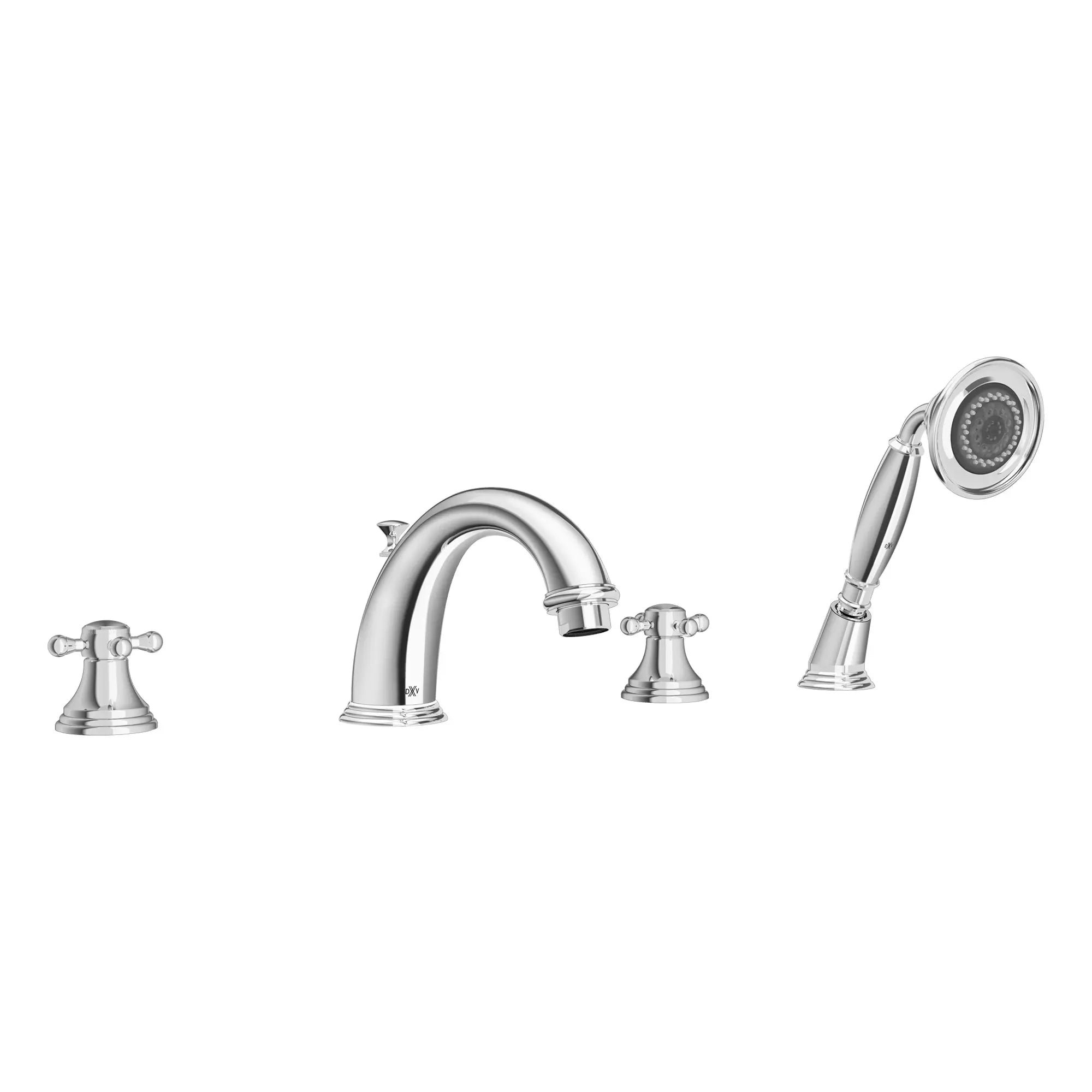 Ashbee 2-Handle Deck Mount Bathtub Faucet with Hand Shower and Cross Handles // POLISHED CHROME // 92949_D3510194C.100_CDNwebp.webp