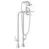 [D3510195C.100] Traditional Floor Mount Bathtub Filler with Hand Shower and Lever Handles - Polished Chrome
