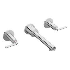 [D35105450RB.100] Percy® 2-Handle Wall Mounted Bathroom Faucet with Indicator Markings and Lever Handles - Polished Chrome