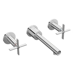 [D35105454RB.100] Percy® 2-Handle Wall Mounted Bathroom Faucet with Indicator Markings and Cross Handles - Polished Chrome