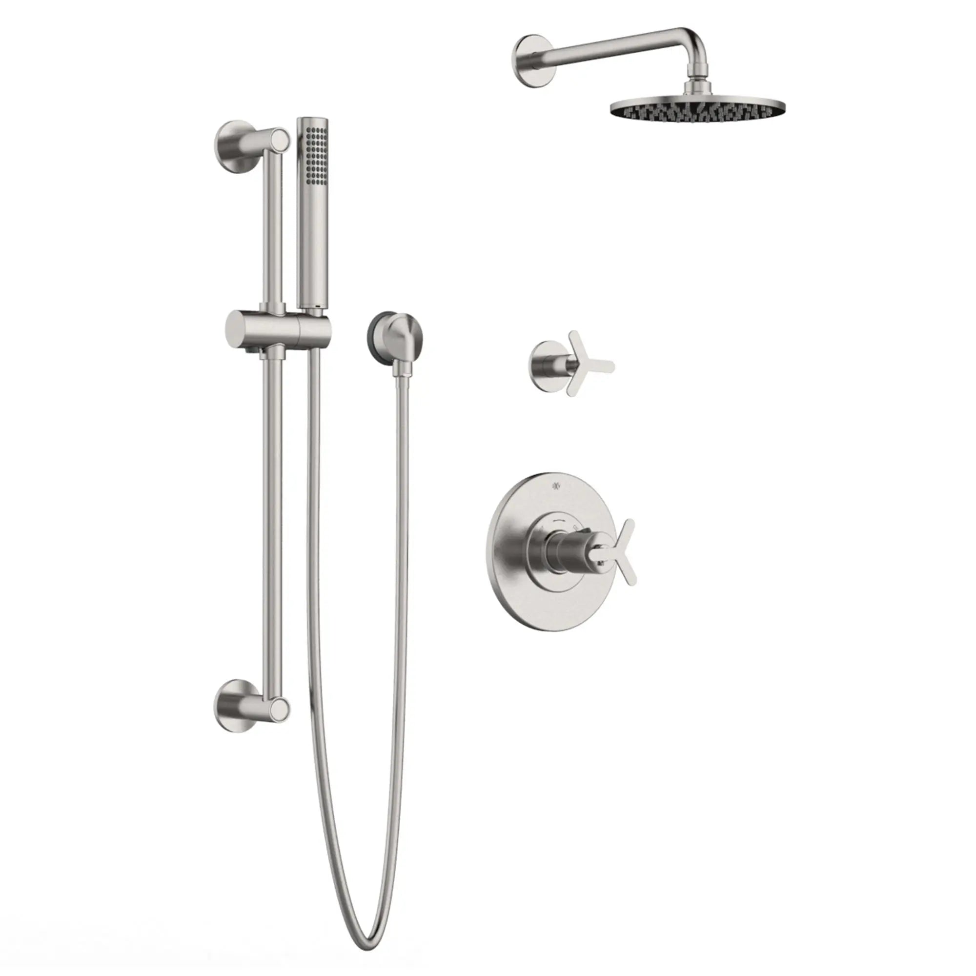 Slim Round Single Function 8 in. Showerhead // BRUSHED NICKEL // 94244_D35105780144_D35105570144_D35701418144_CDNwebp.webp