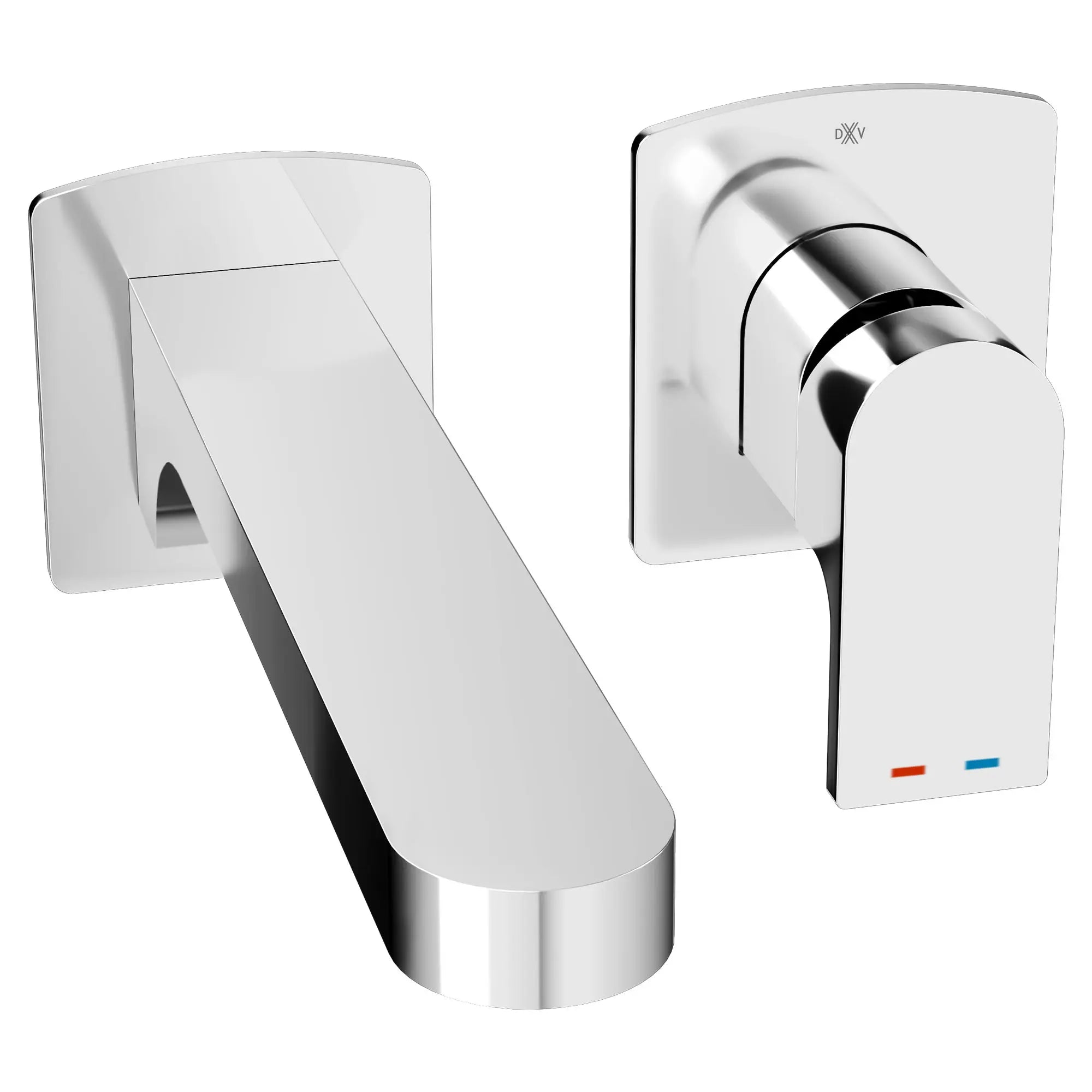 Equility® Single Handle Wall Mount Bathroom Faucet with Indicator Markings and Lever Handle // POLISHED CHROME // 94832_D35109400RB.100_CDNwebp.webp