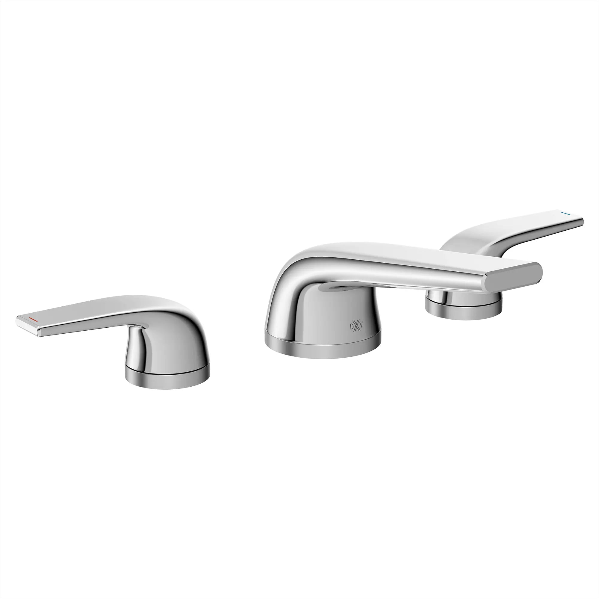 DXV® Modulus 2-Handle Widespread Bathroom Faucet with Indicator Markings and Lever Handles // POLISHED CHROME // 95439_D35120802RB.100_CDNwebp.webp