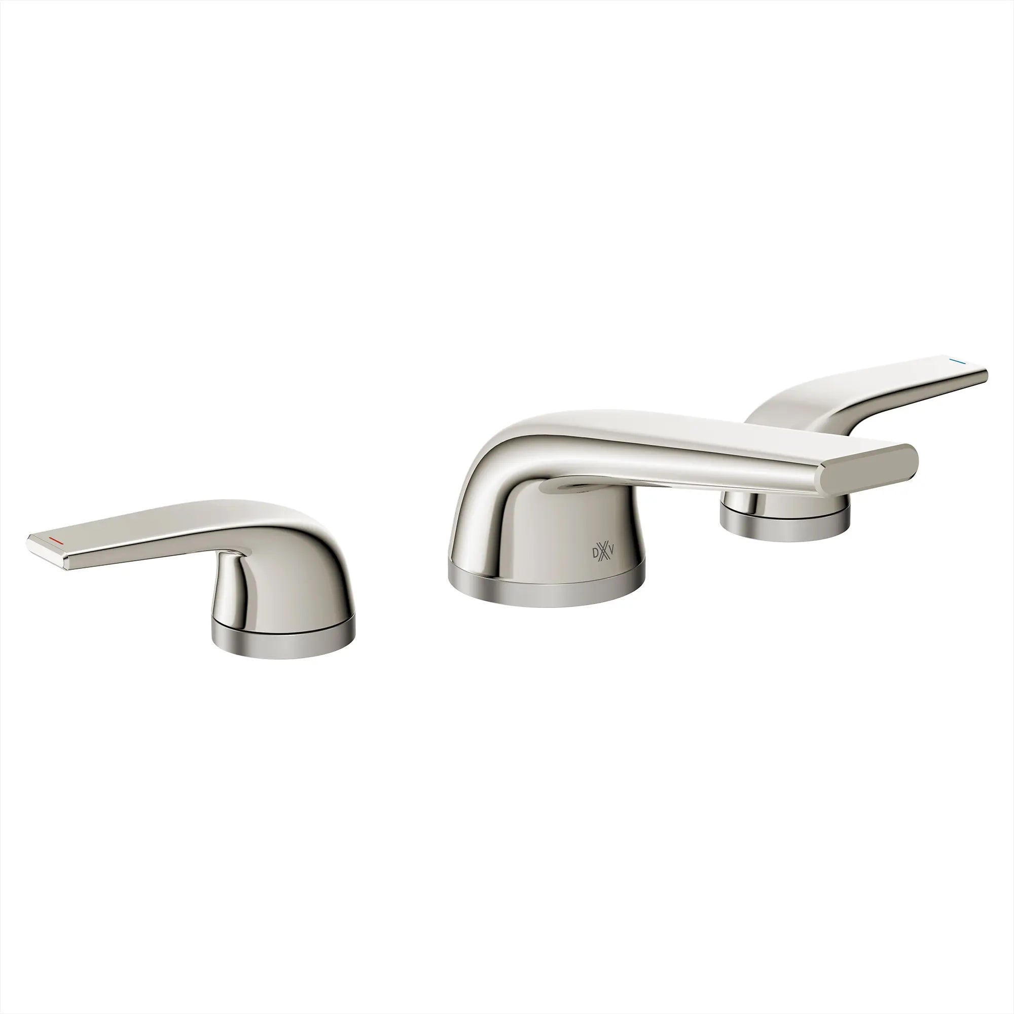 DXV® Modulus 2-Handle Widespread Bathroom Faucet with Indicator Markings and Lever Handles // PLATINUM NICKEL // 95441_D35120802RB.150_CDNwebp.webp
